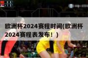 欧洲杯2024赛程时间(欧洲杯2024赛程表发布！)