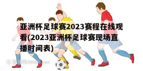 亚洲杯足球赛2023赛程在线观看(2023亚洲杯足球赛现场直播时间表)