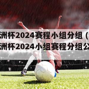 欧洲杯2024赛程小组分组 (欧洲杯2024小组赛程分组公布)